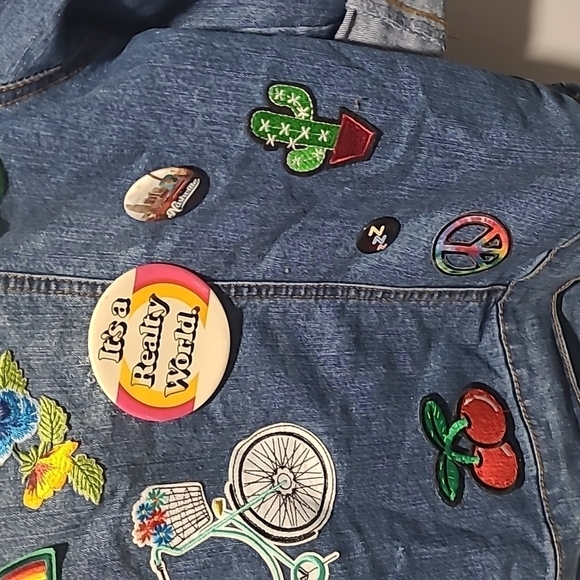 Cavalini sz 1X denim personalized jacket buttons Agust D - Picture 12 of 15